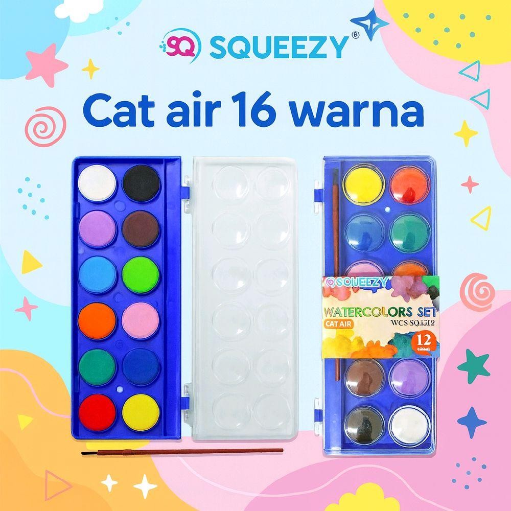 

Cat Air - Cat Lukis Squeezy 16 Warna + Kuas – Watercolor Set untuk Anak & Sekolah Stationery