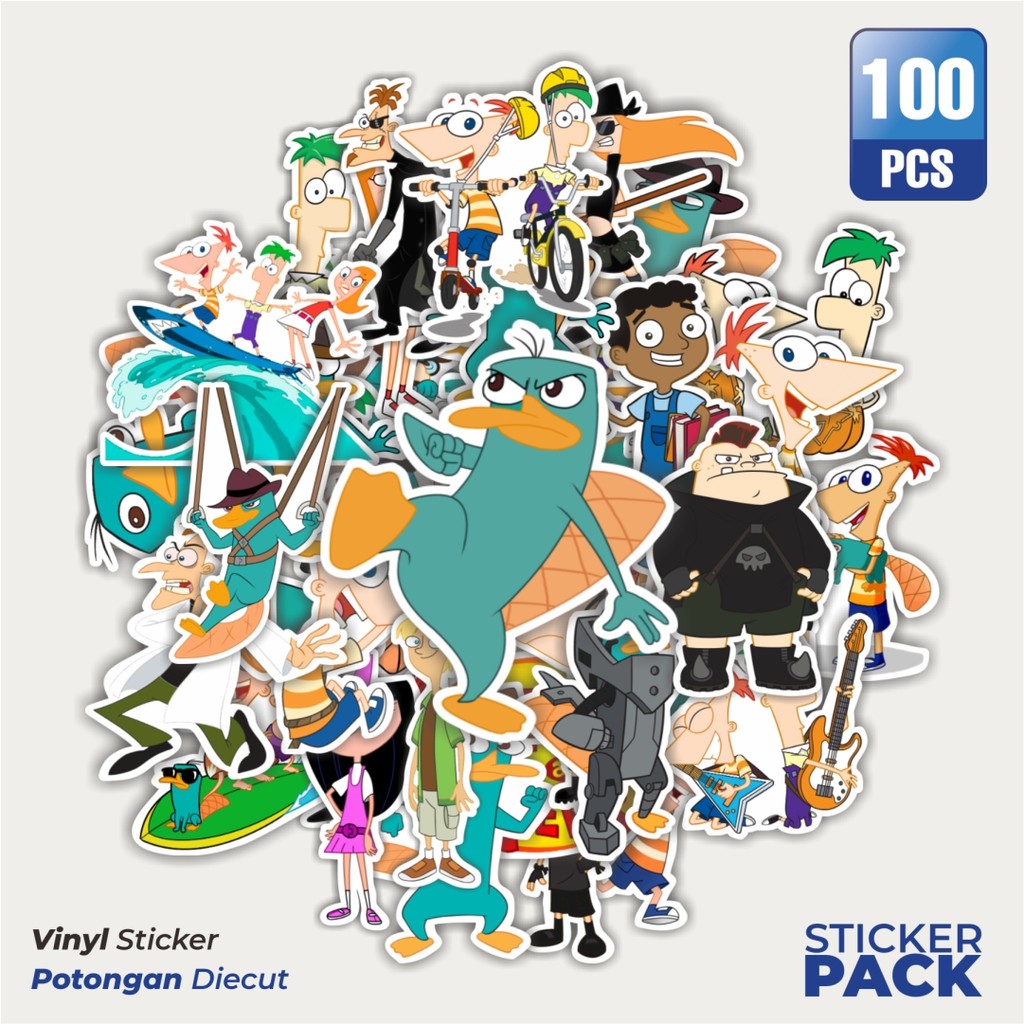 

MURAH 100 PCS Stiker Kartun Phineas And Ferb Waterproof Aesthetic- Untuk Laptop, Motor, dan Helm - Paper Stationery Pack