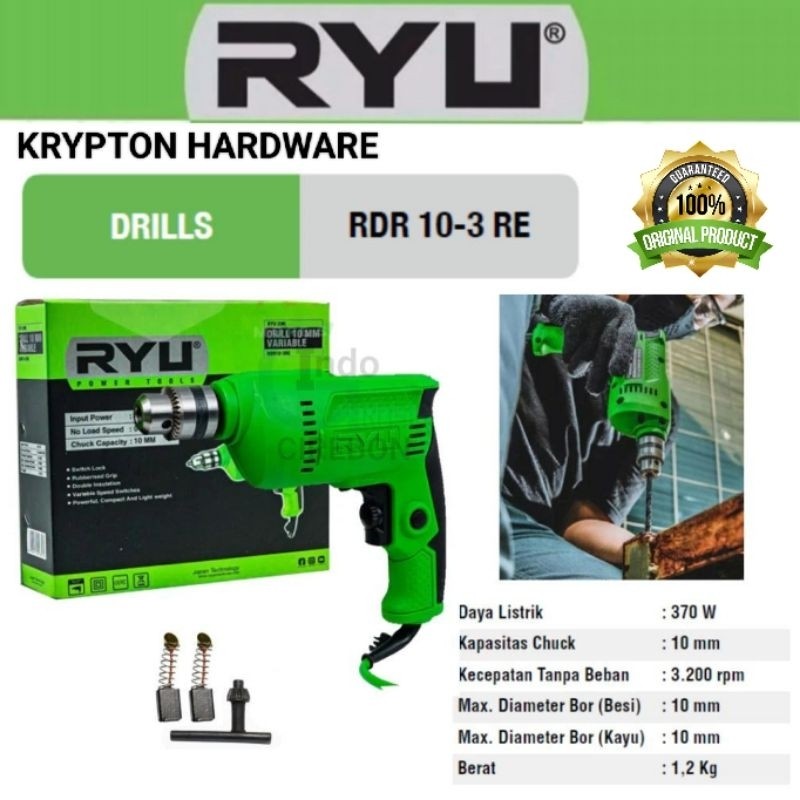 Ryu by tekiro mesin bor 10mm type RDR 10-3 RE (100% original)