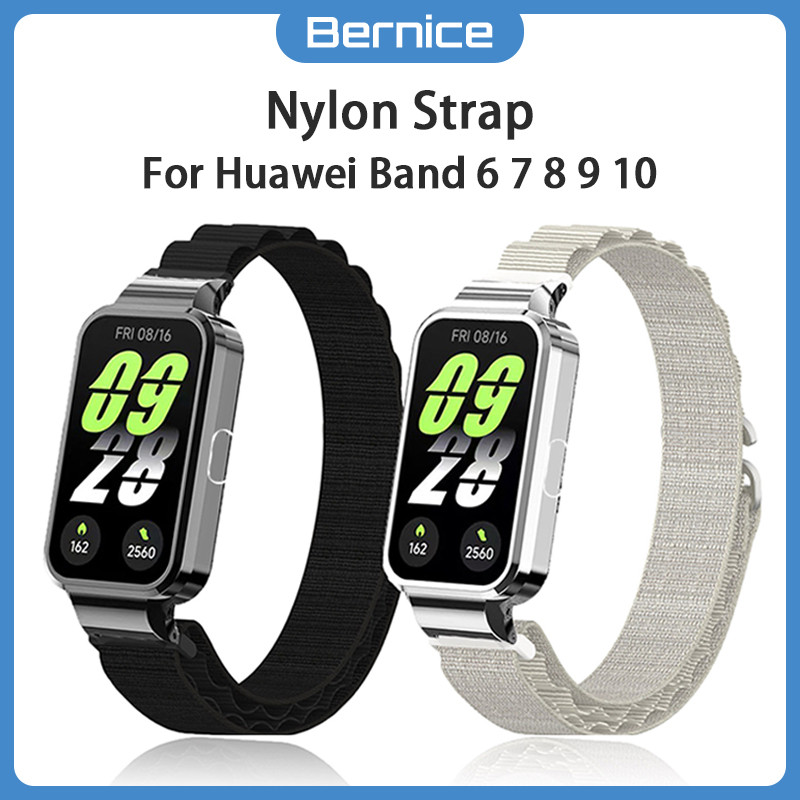 Nylon Strap For Huawei Band 6 7 8 9 10 Alpine Nylon Loop Strap Honor Band 6 Soft 2 in 1 Integrated W