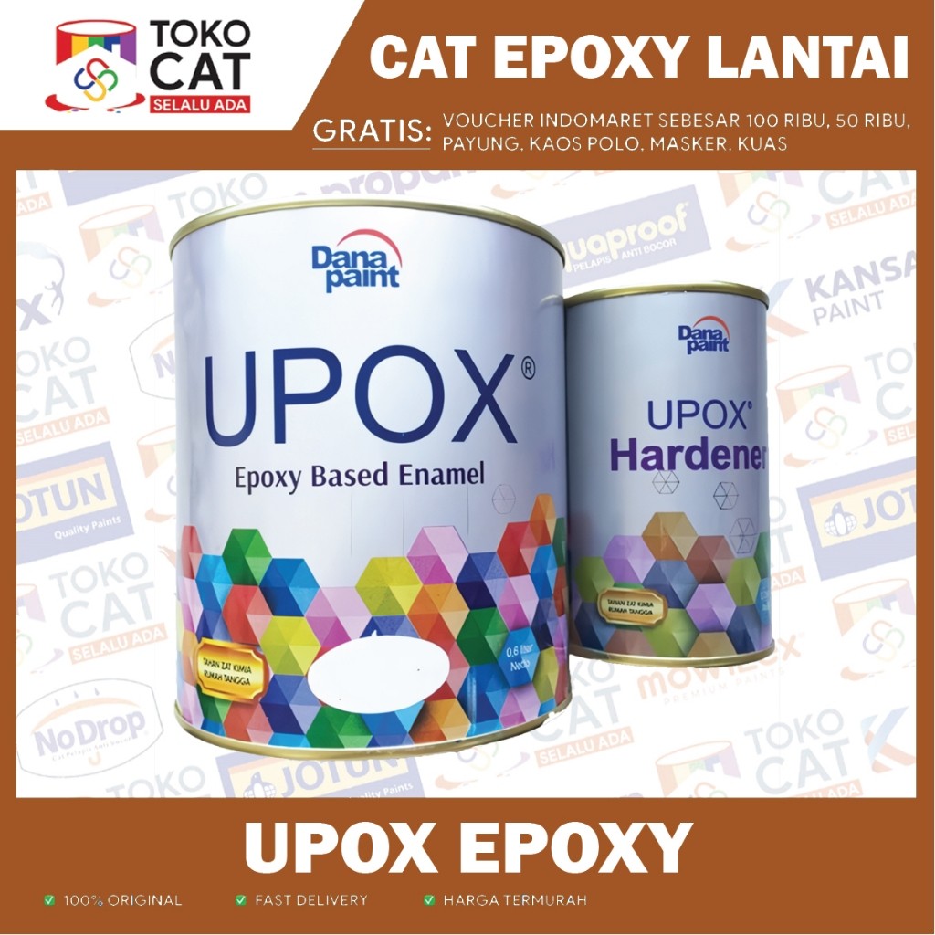Cat Epoxy | UPOX Cat Keramik/Kamar Mandi/Cat Lantai/Cat Lapangan 1 L | Kemasan kaleng