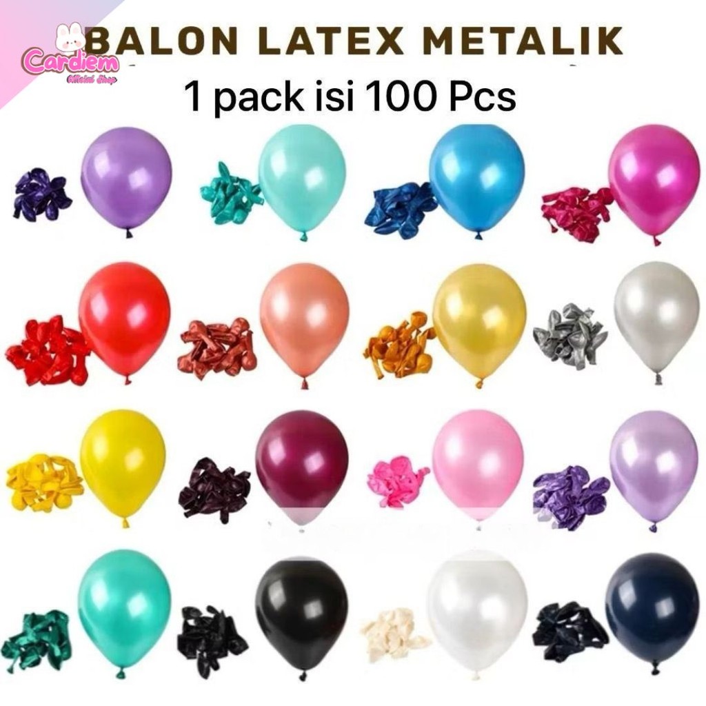 Balon Dekorasi Anak 100 Pcs Metalik Chrome 12 Inch Balon Ulang Tahun Dekorasi Balon Latex Unik