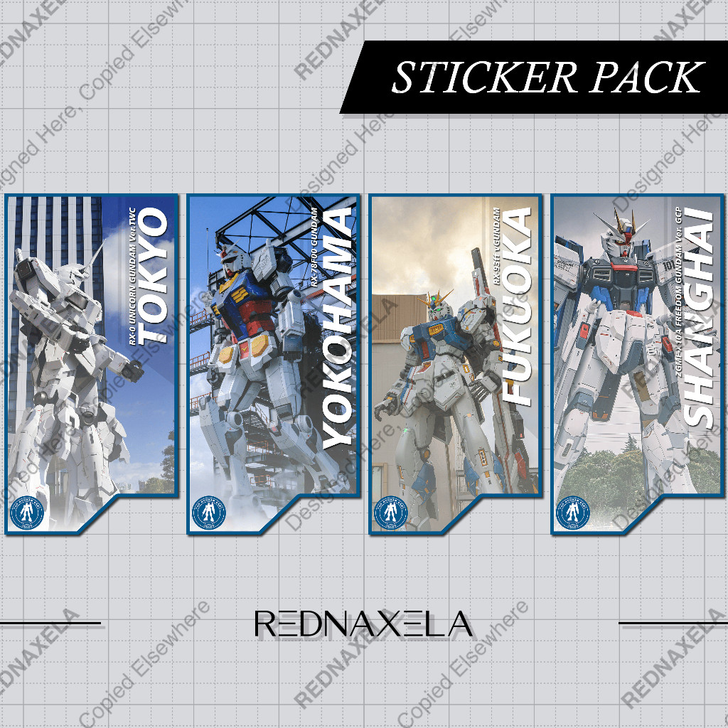 

Stiker Vinyl Life-Sized Gundam Statue Sticker Pack Collection