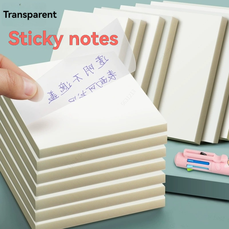 

50/100pcs Transparent Posted It Sticky Note Pads Notepads Journal School Stationery Office Supplies
