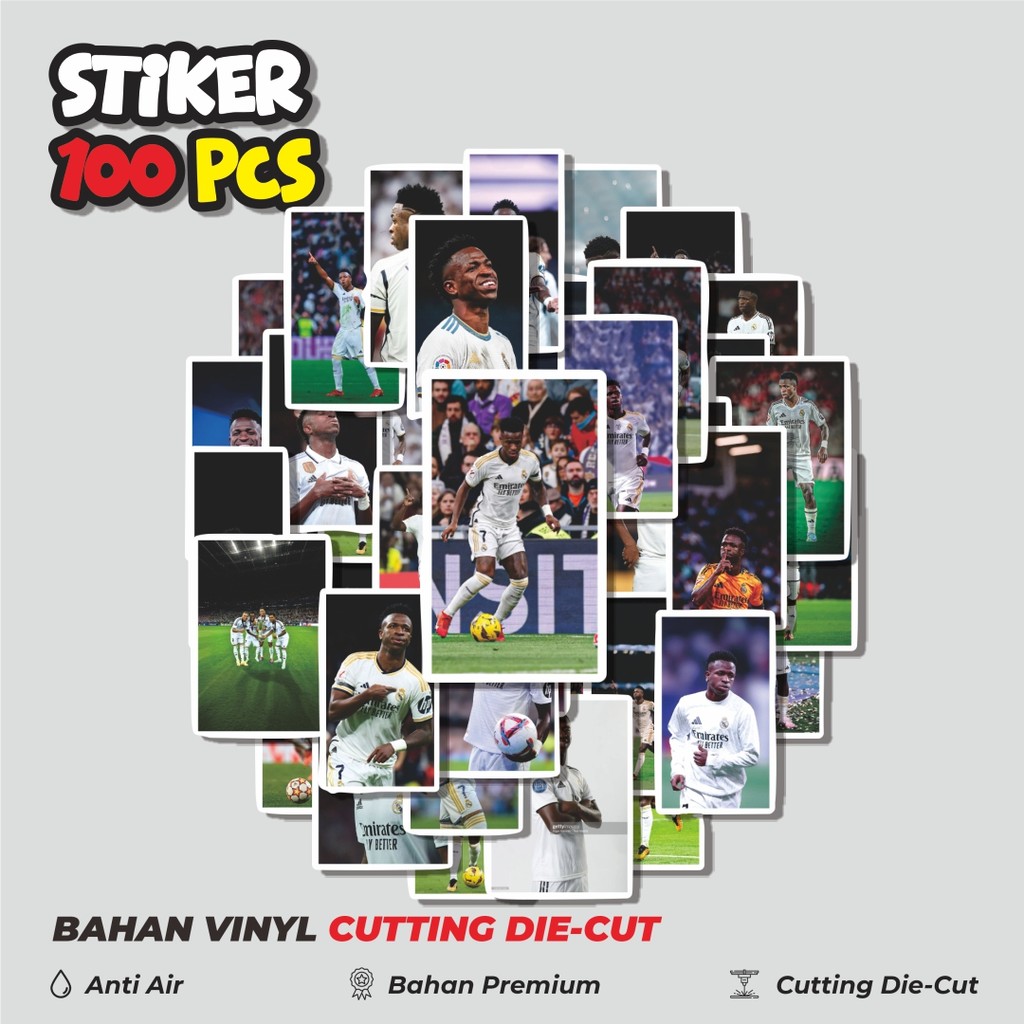 

Terbaru! 50 pcs Stiker Sepak Bola RM Vinicius Jr V2 Dekorasi Lucu Kreatif untuk Notebook, Skateboard, HP