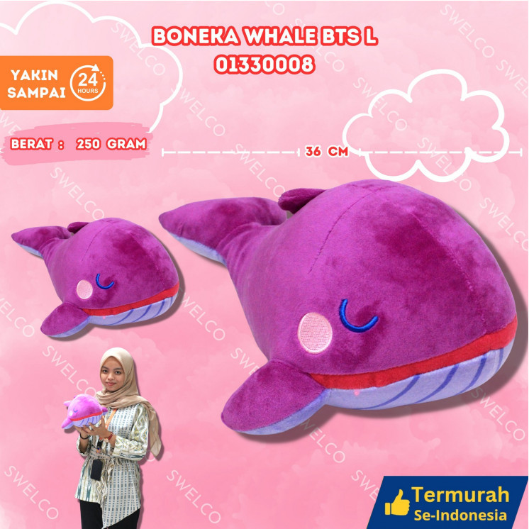 BONEKA WHALE/PAUS TINY TAN BTS UNOFFICIAL Boneka PAUS Boneka Tiny Tan Plush Whale Paus BONEKA WHALE 