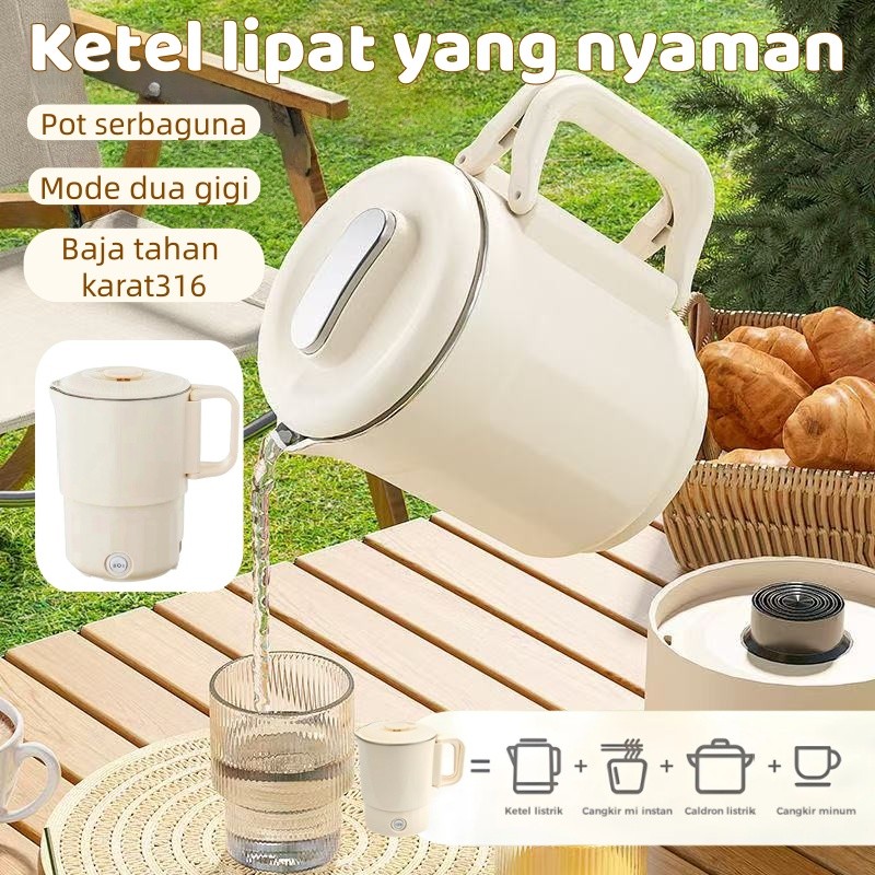Ketel Air Multifungsi Portabel Lipat Stainless304/Teko Listrik Pemanas Air/Panci Listrik/Teko