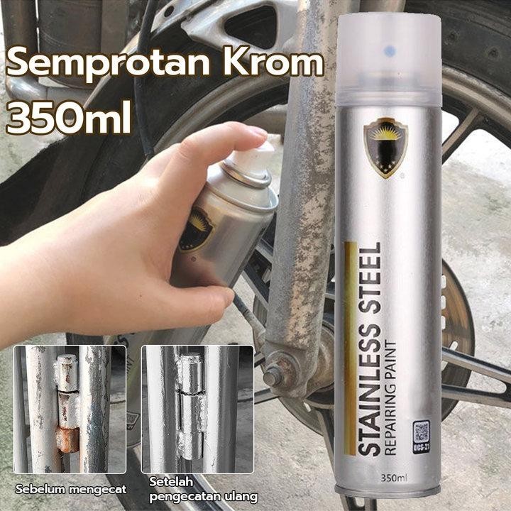 Cat Semprot Chrome 350ml Cat Warna Chrome Mengkilap untuk Mobil & Motor, Cat Chrome Stainless Steel,