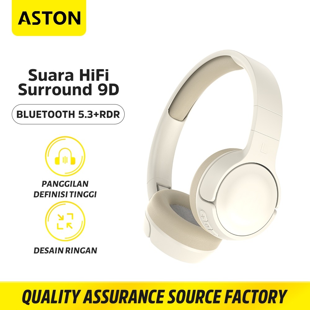 XS23WS ASTON Headphone Bluetooth 5.3 Wireless AT-TW143 White Musik Noise Cancellation 4 colors Origi
