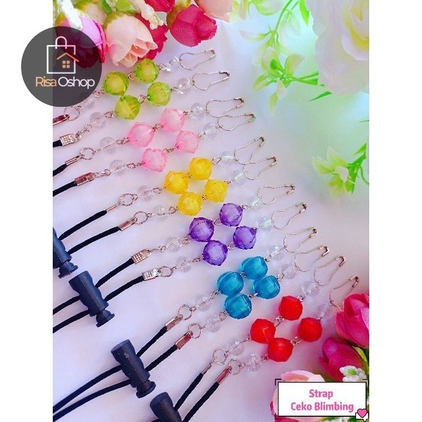 RISAOSHOP - strap masker/pengait masker /pengait masker mutiara/kalung masker/strap masker/ strap 2 