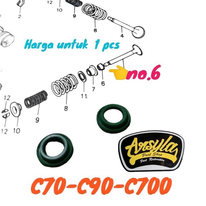 seal sil klep honda c50 c70 c90 supercup c700 c800 S90 s90z 14730-028-013 Seal Valve stem