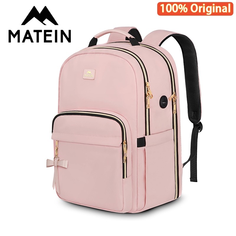 Matein Tas Ransel Wanita Pink Backpack Laptop Ransel Cewek Korea Sekolah Lucu Aesthetic Coquette