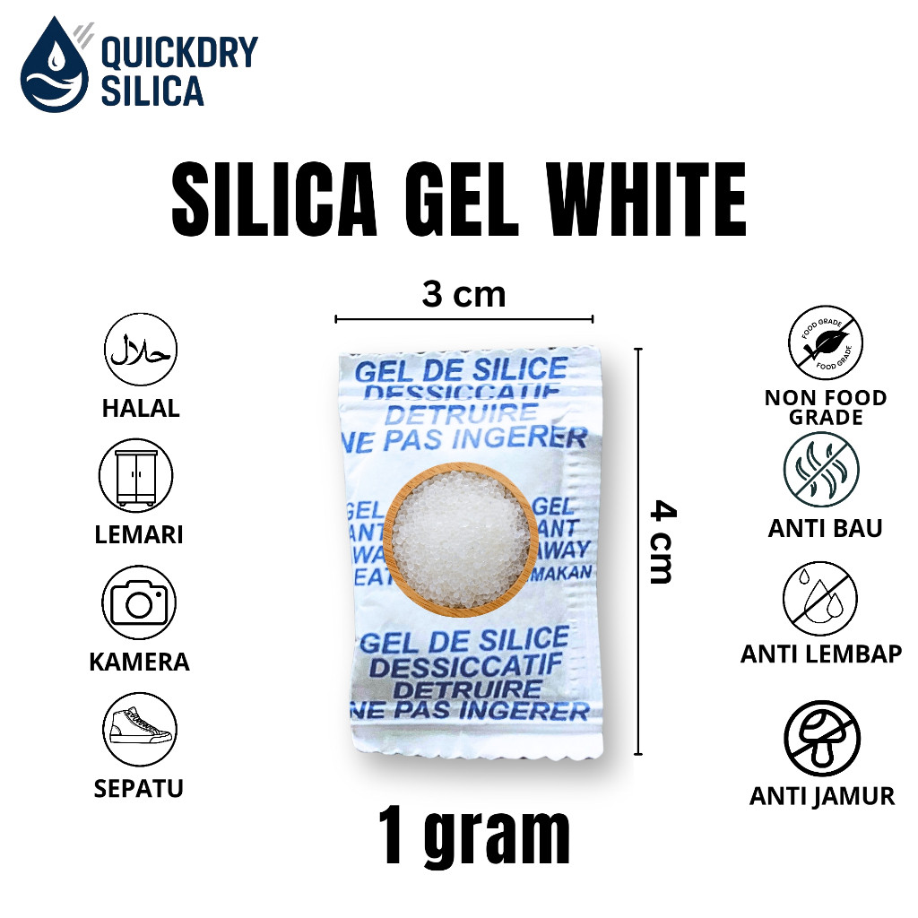 SILICA GEL WHITE / SILIKA GEL PUTIH / SILIKA SEPATU DAN TAS /SILICA GEL KAMERA / 100 gr per pack