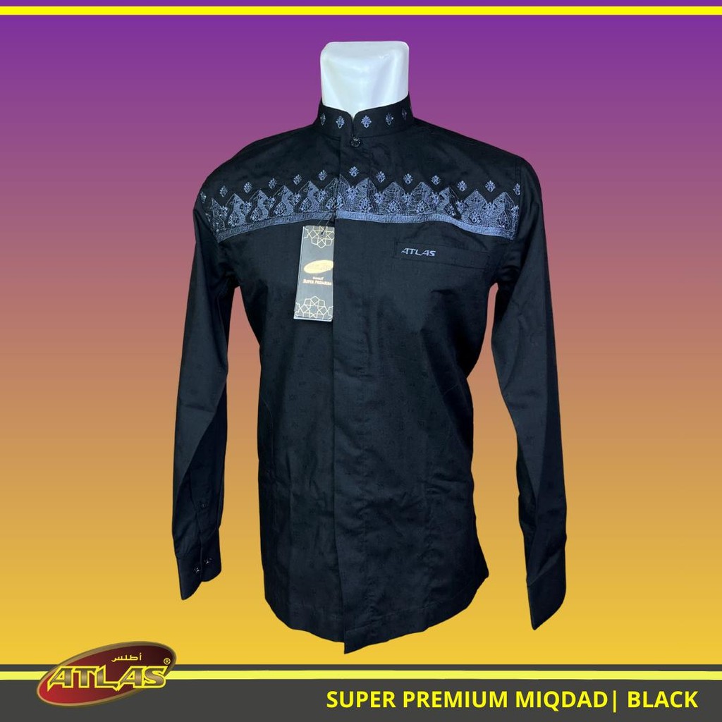 Baju Koko / Baju Muslim ATLAS Super Premium MIQDAD Bordir Lengan Panjang Stylish, Eksklusif dan Eleg
