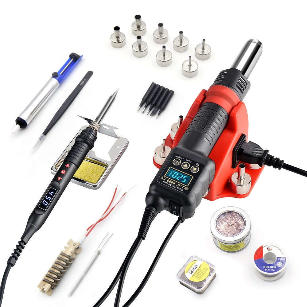 JCD 8899 Soldering Station LCD Digital Display 2 in 1 750W Hot Air Gun Rework Welding Station BGA SM