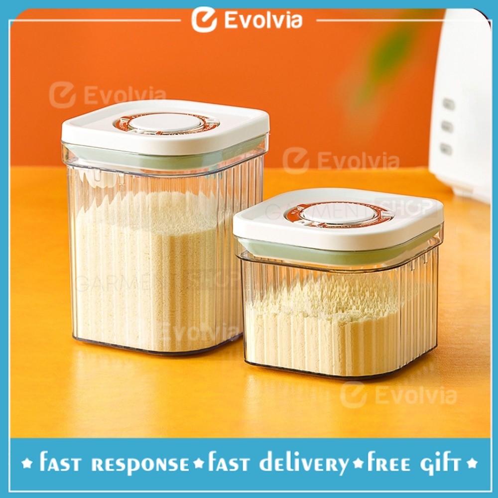 Kotak Susu Bubuk Bayi Container Box Wadah Susu Toples Snack Tutup Tekan Kedap Udara Bagus - Evolvia