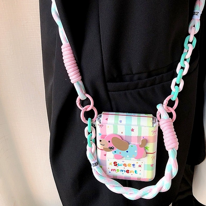 Anjing lucu untuk Huawei PuraX Xiaomi mixflip2 Shell ponsel Samsung zflip7/6 slant cross razr60/pock