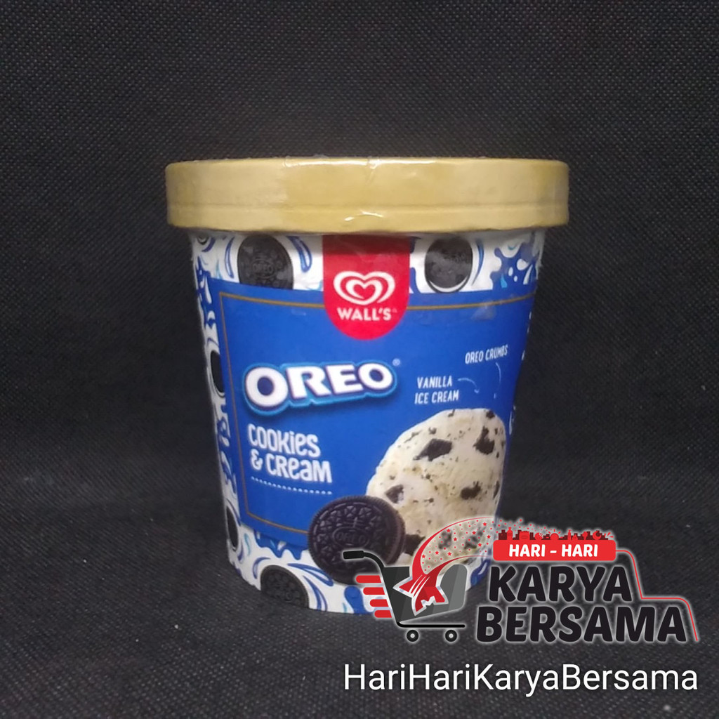 ES KRIM WALL'S SELECTION OREO COOKIES & CREAM VANILLA 410ML