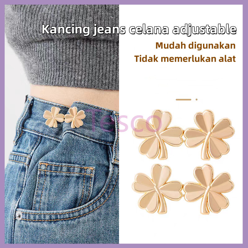 Kancing jeans celana adjustable / Kancing Celana Copot Pasang / Kait Pengecil Lingkar Pinggang