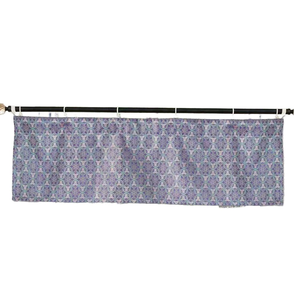 Short purple printed small curtain