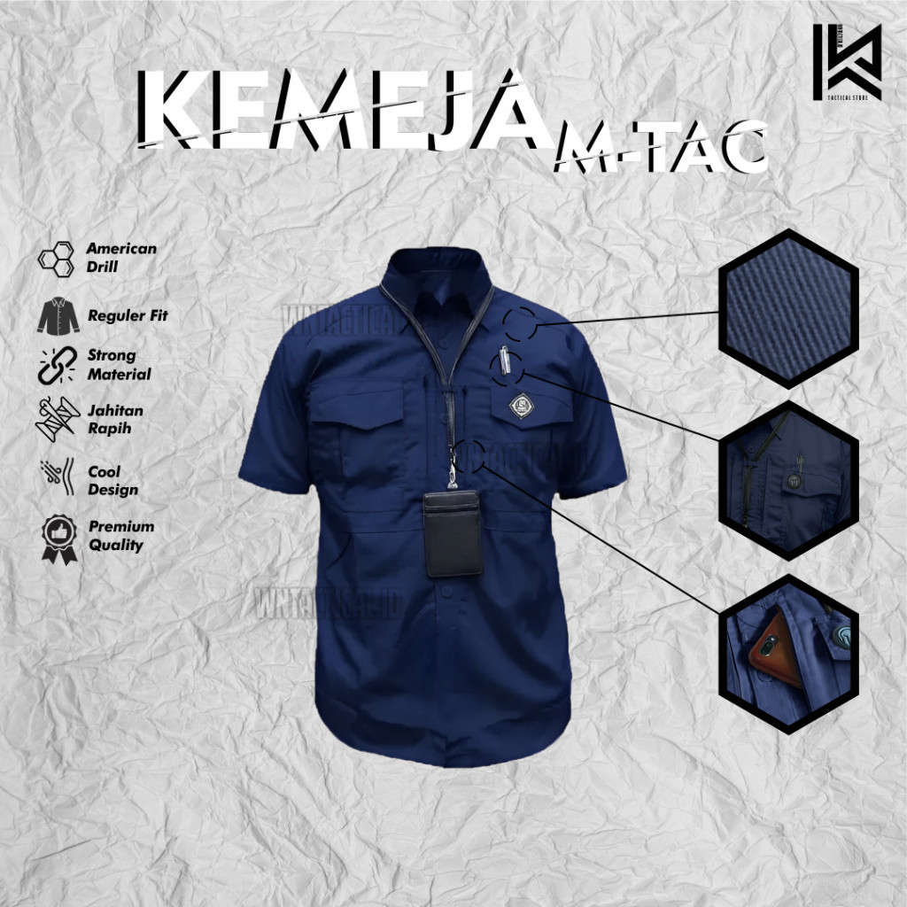 Baju Kemeja Tactical Lengan Pendek Pria Wanita Original American Drill Premium Reguler Size S-5XL