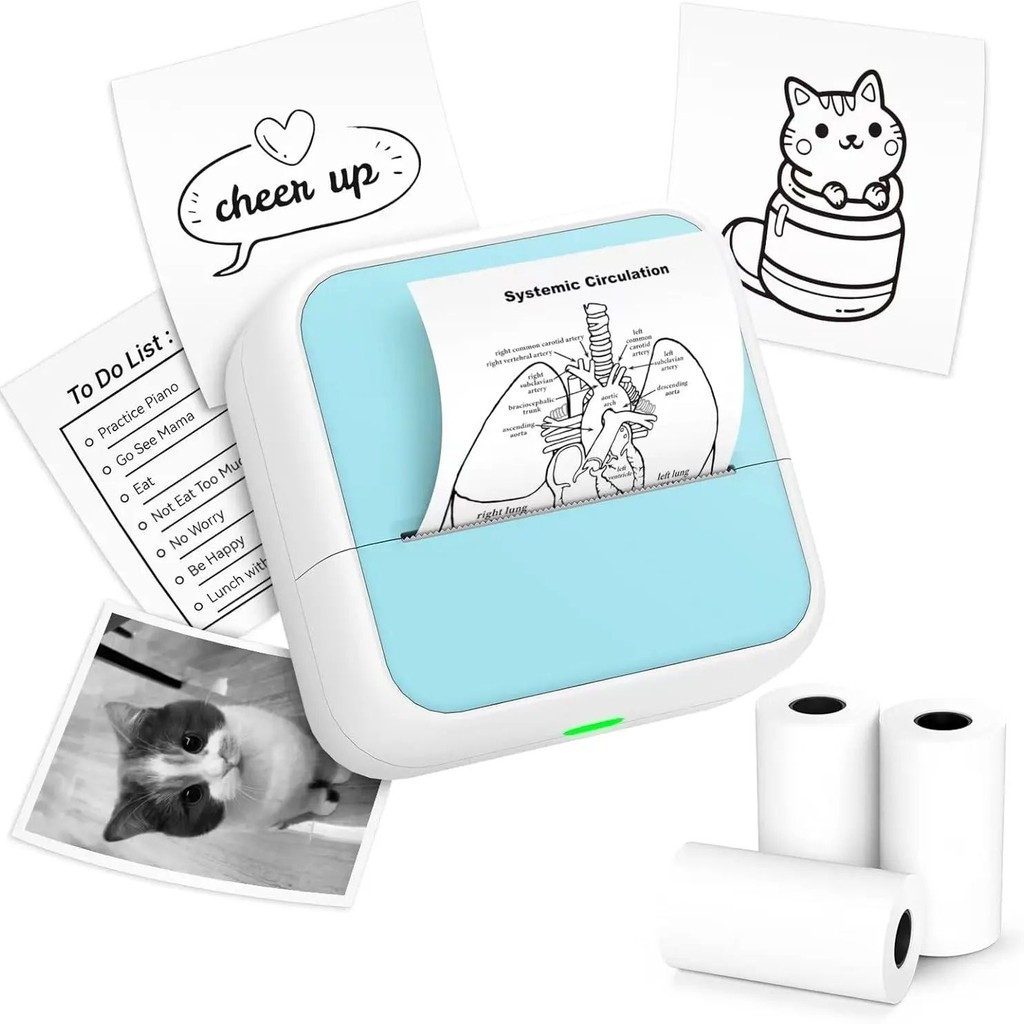 Sticker Printer - Printpods Mini Printer with Stickers, Bluetooth Inkless Printer, Sticker Maker, fo