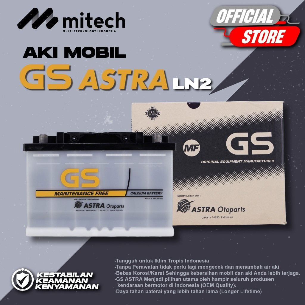 GS MF OEM Astra Aki Kering Mobil Toyota CHR Hybrid TSS 355LN2 / LN2 12V / 60Ah