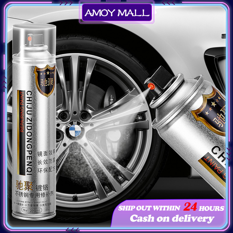 STOK 350 ML Cat Semprot Chrome Sapporo Chrome Spray Paint Anti Karat Warna Stainless Pernis Tahan Pa