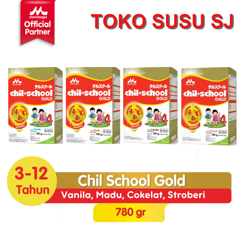 JUKISHOP CHILSCHOOL REGULER Gold VANILA MADU STRAWBERRY COKLAT 780 GRAM/CHIL SCHOOL/STROBERI/REG/780