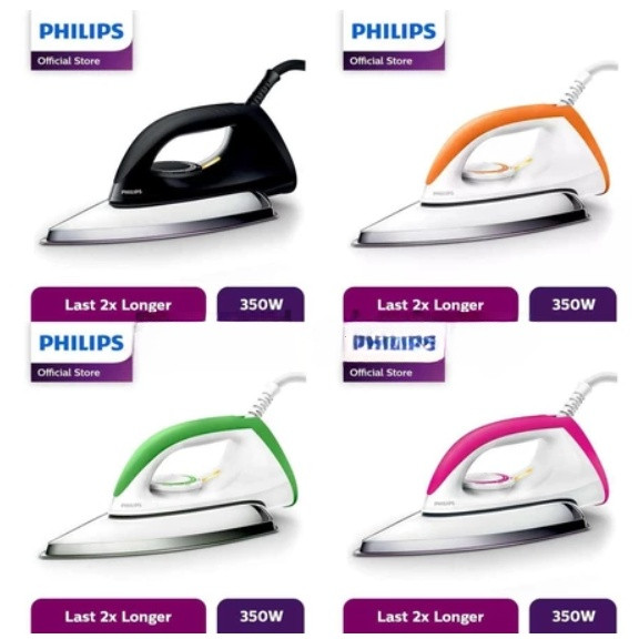 Philips Classic Setrika Kering HD1173 Anti Baret Setrika Philips HD 1173 Dry Iron 350W Setrika