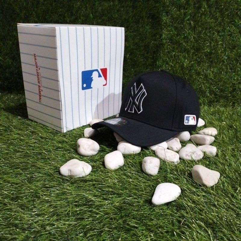 NY hitam List Putih / MLB Topi Premium