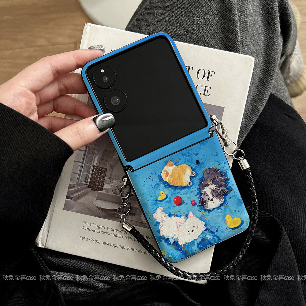 Anak anjing berenang untuk Xiaomi mixflip kasus ponsel kemuliaan magic v flip layar lipat engsel por