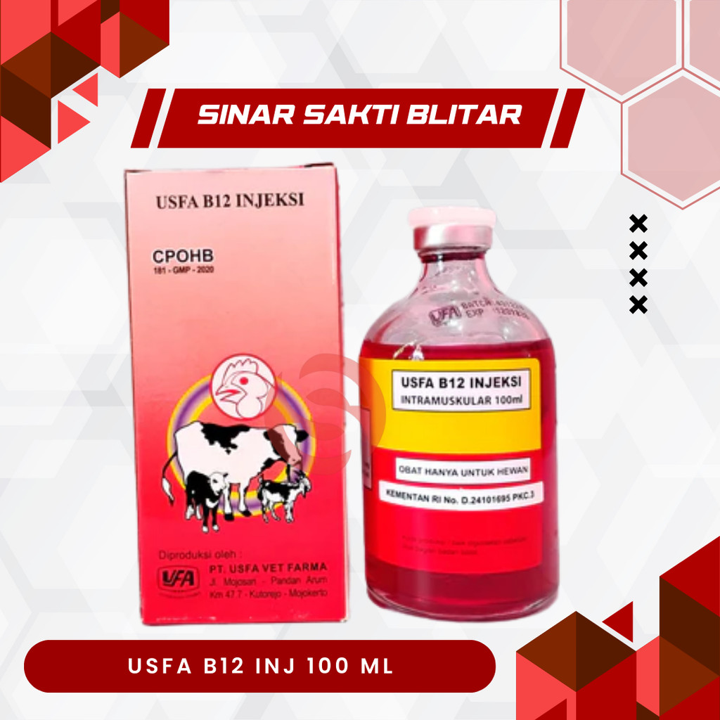 USFA B12 INJ 100 ML - Vitamin B12 Kambing Ayam Sapi