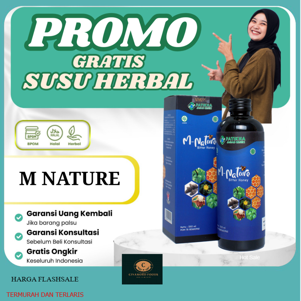 M Nature madu hitam pahit | Asli Alami 100% Madu Asli Plus Probiotik Halal dan BPOM | Madu Uray