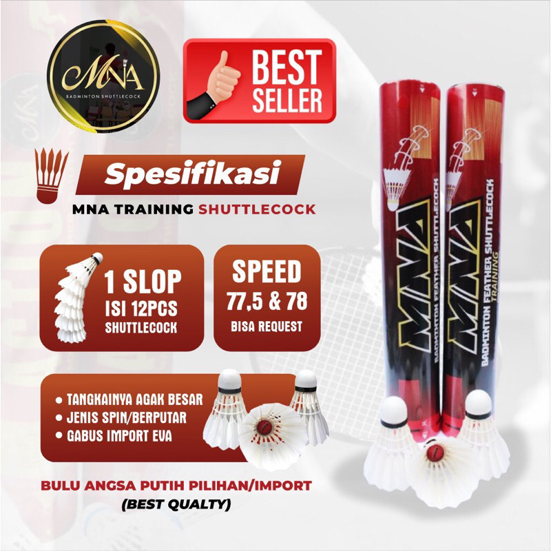 BERGU_IDMNA Shuttlecock Training Spin Berputar 12 Pcs