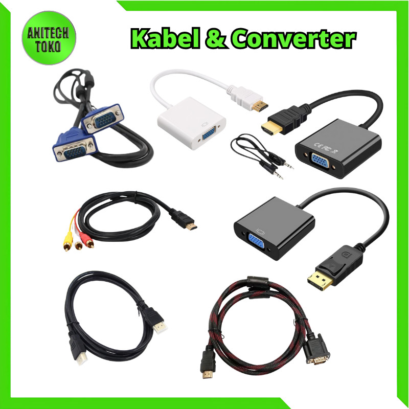[anitech_toko] KABEL VGA 1.5 METER M | hdmi hitam  1.5M | hdmi to VGA 1.5 M |KABLE POWER AC | UNTUK 