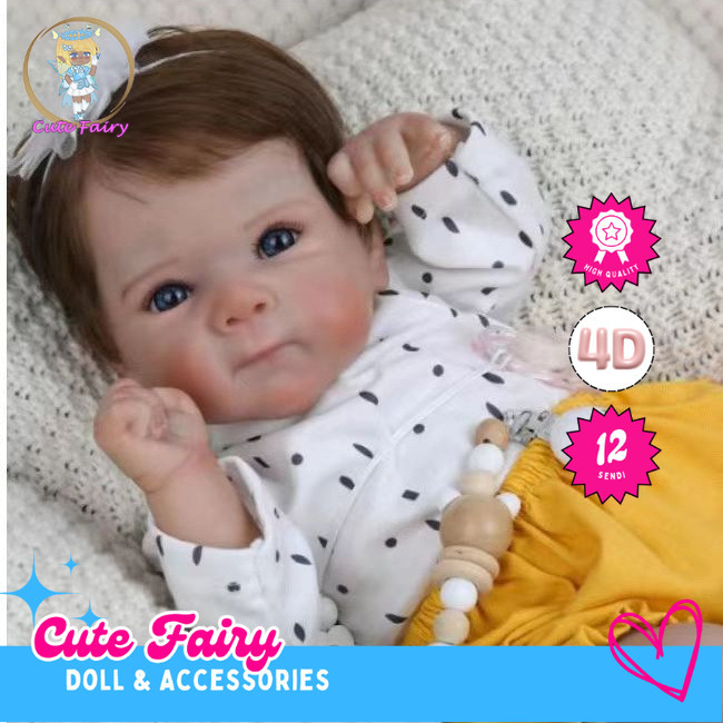 Boneka Bayi Reborn Boneka bayi mirip asli 3D High-End 18" Baby Doll - Vinyl