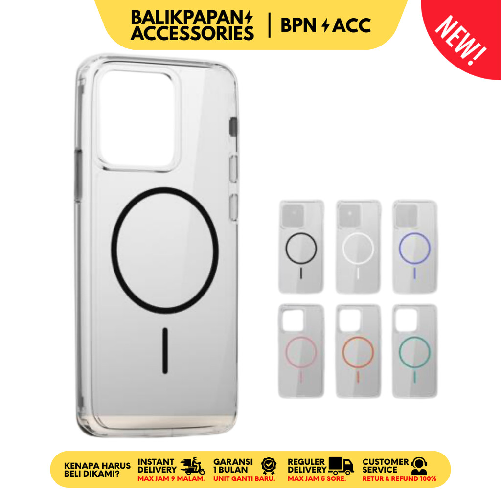 Case iPhone MagSafe Shine Premium – Softcase Plastik Tebal 6 Warna - BALIKPAPAN ACC