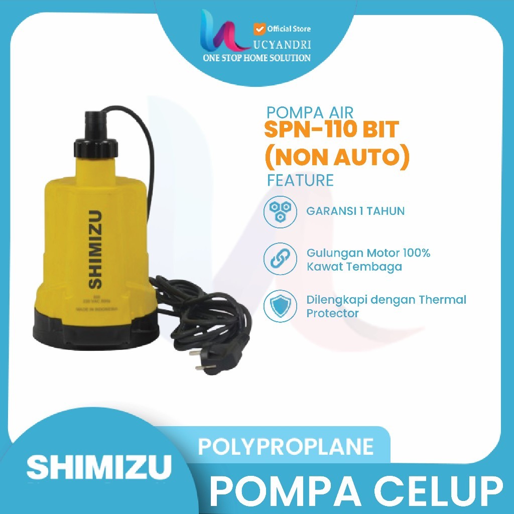 Pompa Air Shimizu SPN-110 BIT Pompa Celup Non Otomatis 100 Watt