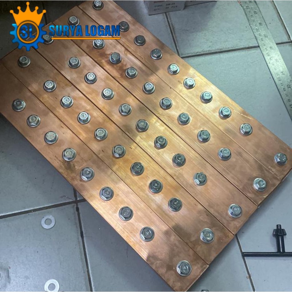 busbar tembaga 3mm x 50mm x 300mm Busbar custom