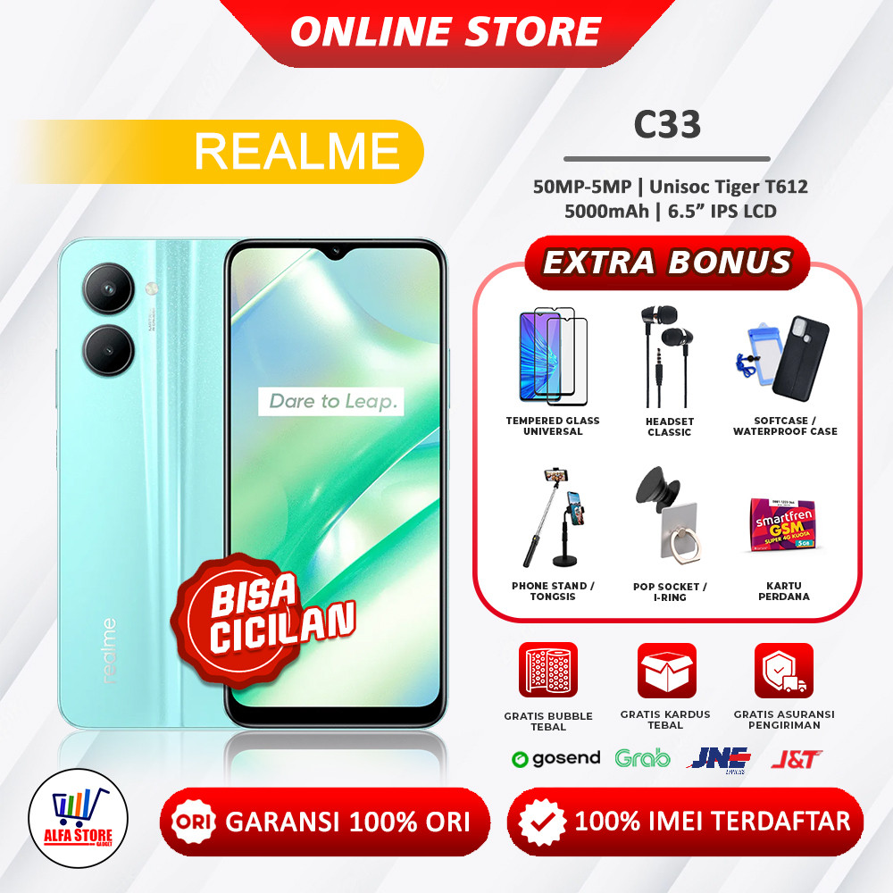 [Flashsale android murah]REALME C33 RAM 4/128GB 4/64GB 3/32GB GARANSI RESMI