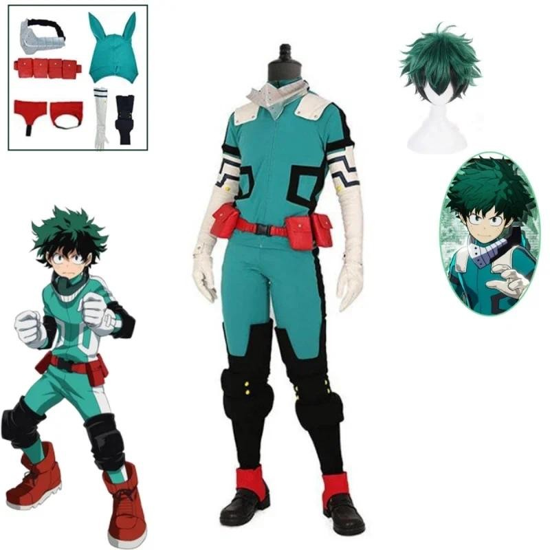 Anime My Hero Academy Midoriya Izuku Deku Battle Cosplay Kostum Halloween Costume Party Carnival Uni