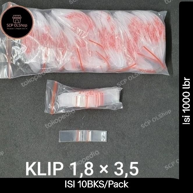 Plastik Klip Kecil 1.8x3.5 cm Isi 1000 Pcs – Plastik Klip Mini Bening / Obat / Aksesoris | plastik k