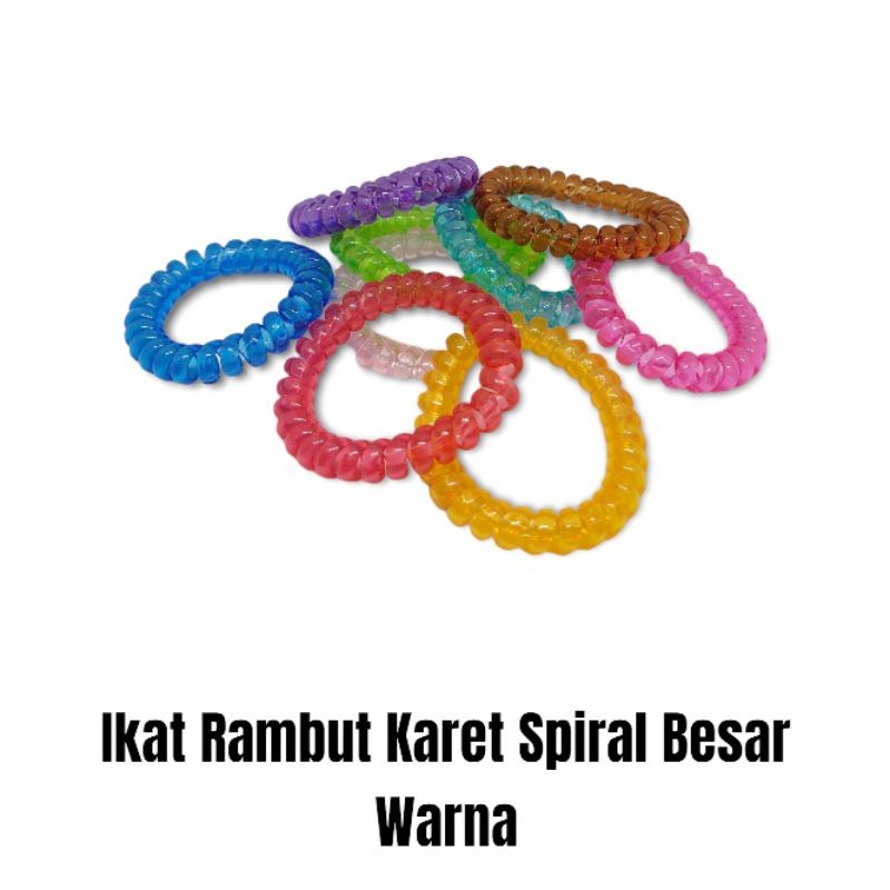 Ikat Rambut Spiral Besar (Pcs) Tali Rambut Spiral / Kuncir Rambut Spiral / Karet Rambut Warna Hitam