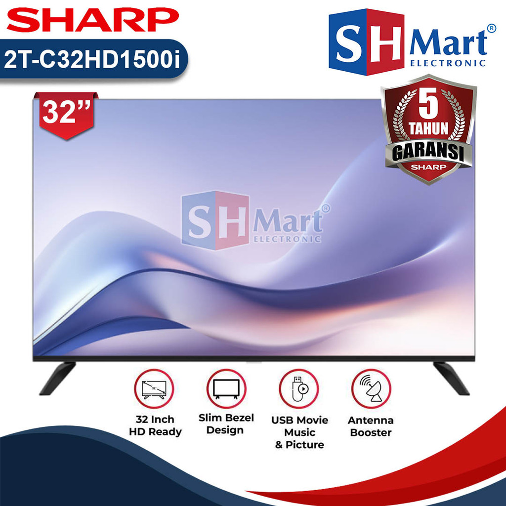 TV LED SHARP 32 INCH 2TC32HD1500 DIGITAL TV 32HD1500 HDMI USB MOVIE NEW GARANSI RESMI (MEDAN)