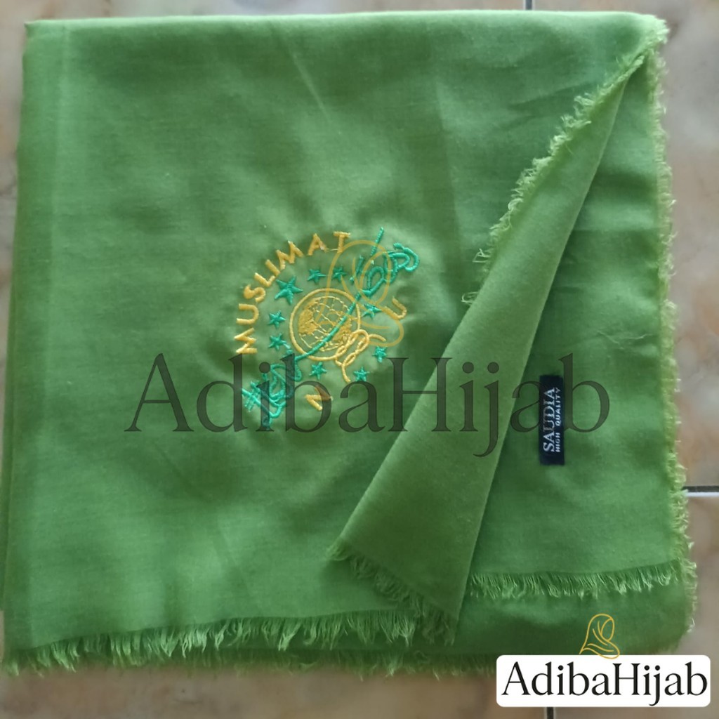 Jilbab muslimat fatayat NU seragam hijau fatayat logo bordir
