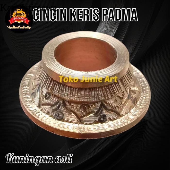 Mendak Keris Cincin Keris Kuningan Asli Model Bubutan Ukir Teratai KIS15