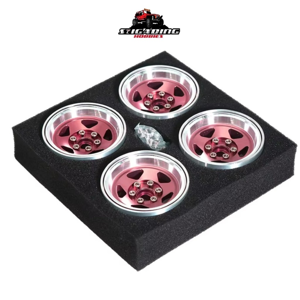 4Pcs Velg Beadlock 1.9 inch 5 Spoke Realistic RC Adventure