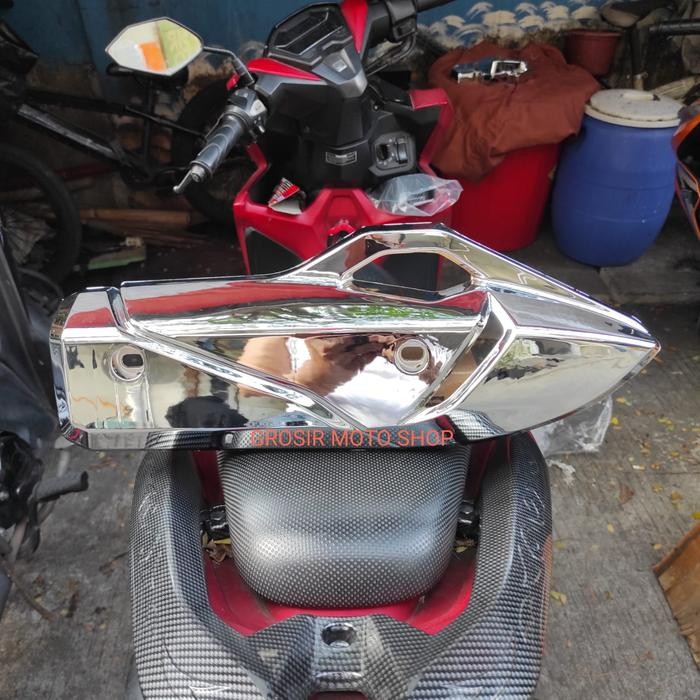Cover Knalpot PCX 160 Chrome Tutup Knalpot Vario 160 Chrome PCX160