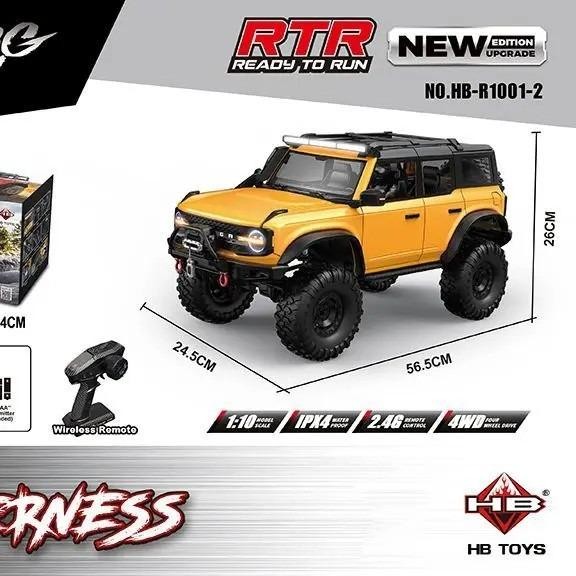 HUANGBO HB-R1001-2 R1002-2 rc crawler 1:10 winch LED light diff lock Remote Control Toy - Kuning